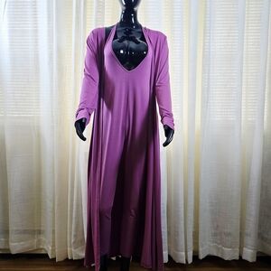 Elegant Purple catsuit With Duster size XL